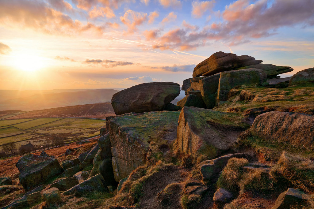 Sunset on Overstones-Stanage Edge