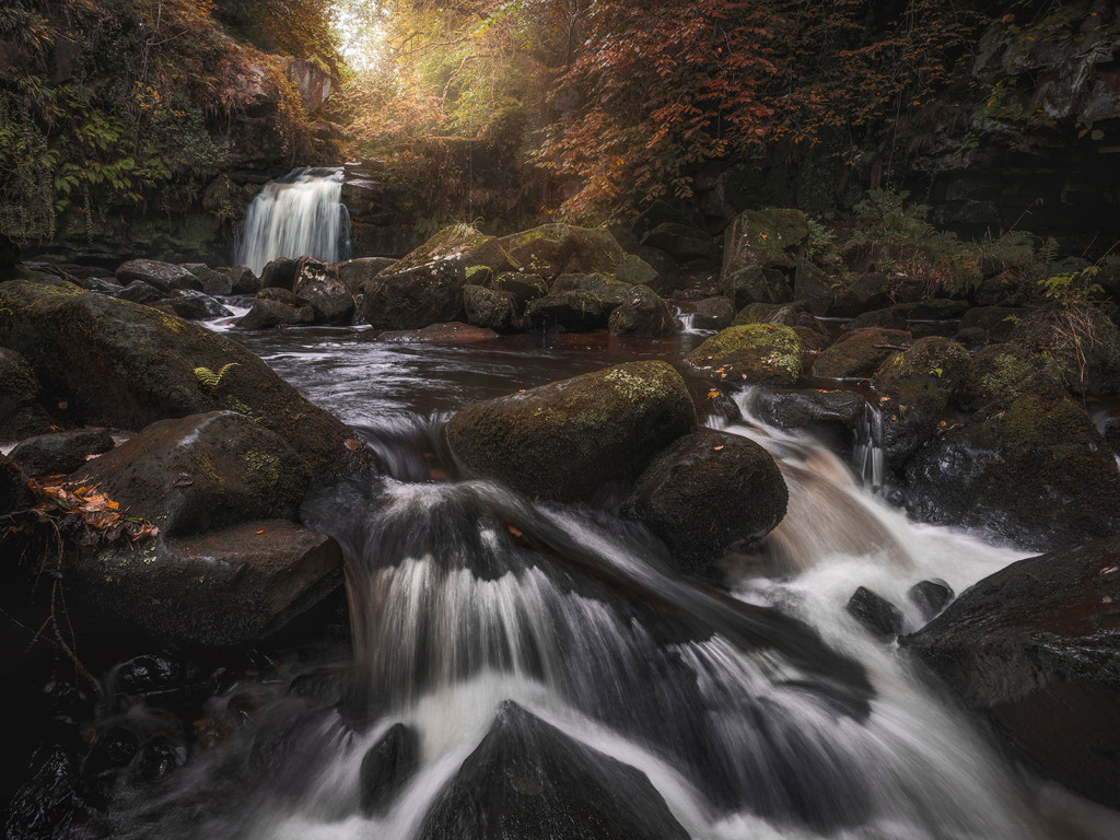 Thomason Foss Waterfall Autumn-North Yorkshire